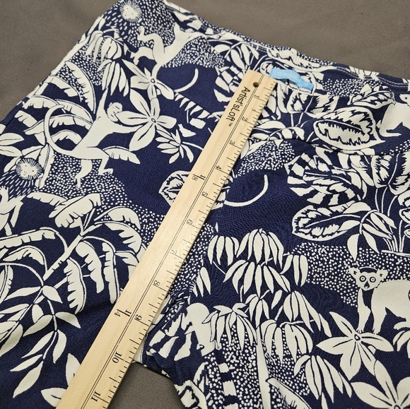 J McLaughlin Pants Women 2 Blue Floral Leaves Stretch Tapered Fit Masie - Picture 3 of 8